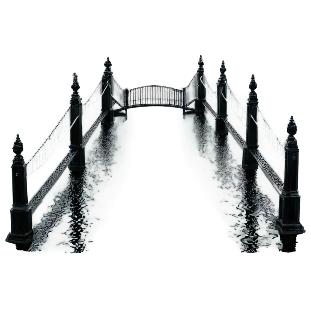 Majestic-Bridge-with-Pools-of-Water-Beneath-in-Black-Color-HighQuality-PNG-Image