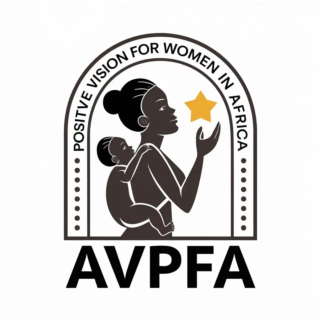 LOGO Design for AVPFA African Mother and Child with Twinkling Yellow Star Symbolism