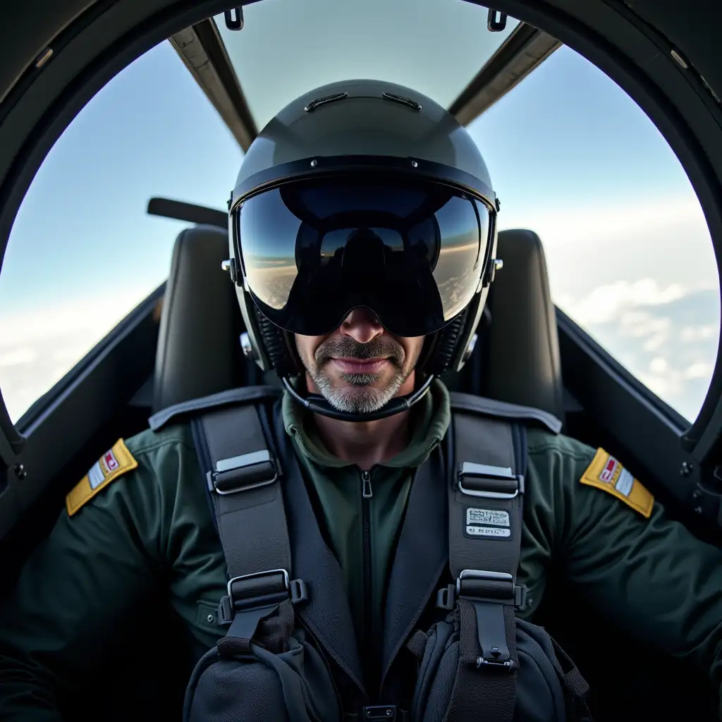 A f16 pilot in airplane