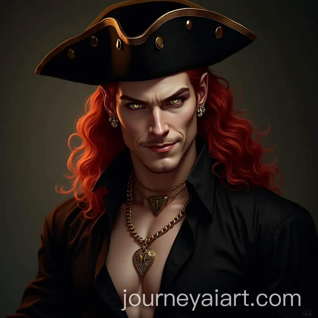 AI-Image-Prompt-ExpansionConfident-Man-in-Luxury-Dark-Fashion-with-Gothic-Jewelry-and-Pirate-Hat