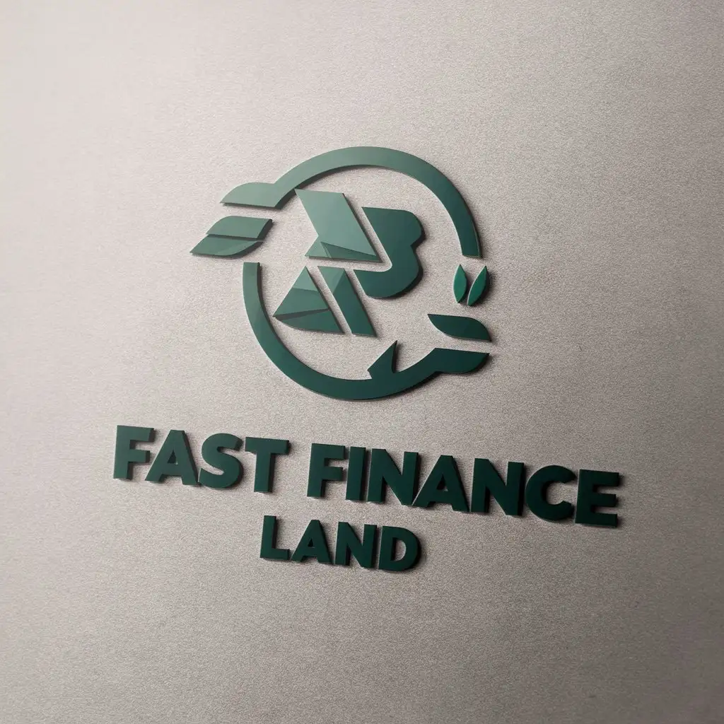 a vector logo design,with the text "Fast finance land", main symbol:bours and zamin,Moderate,be used in Finance industry,clear background