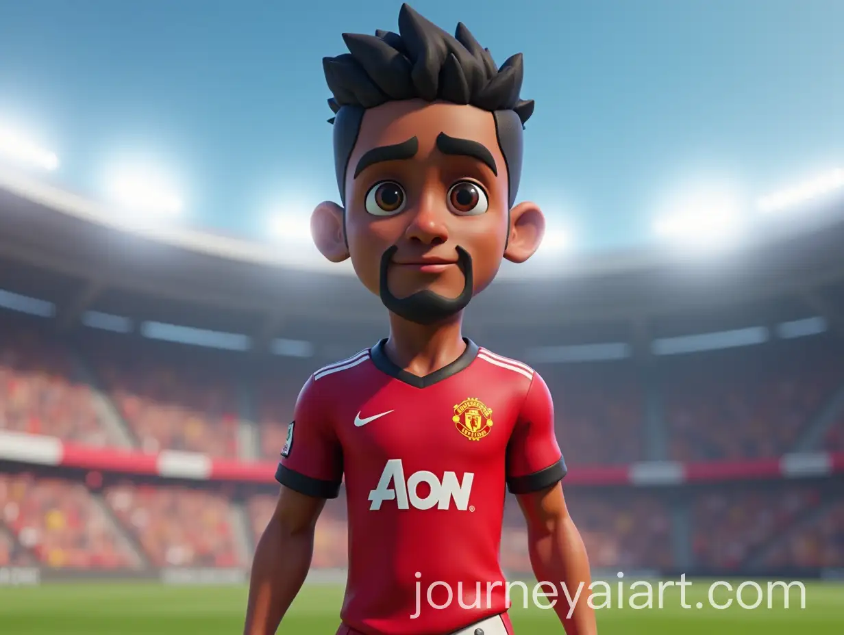 Cartoon-Character-in-Fortnite-Style-Manchester-United-TShirt-Soccer-Stadium-Background