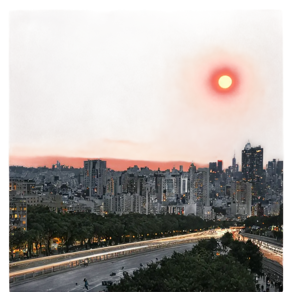 Urban-Twilight-Dark-Boulevard-with-Twisting-Sky-and-Red-Sun-PNG-Image-for-Atmospheric-Design