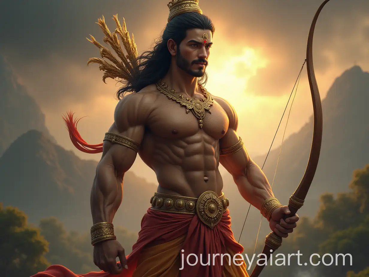HyperRealistic-Portrait-of-Lord-Rama-with-Divine-Bow-and-Celestial-Background