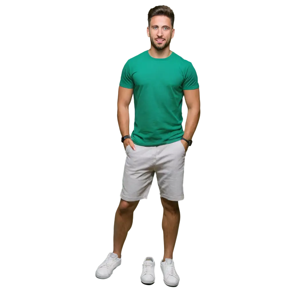 Man-in-TShirt-and-Half-Pant-PNG-Image-for-Versatile-Use