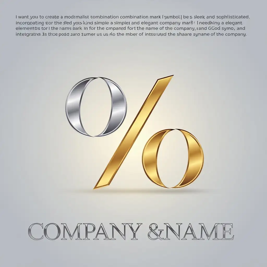 LOGO Design For Modern and Minimalist Combination Mark with Silver and Gold Elements