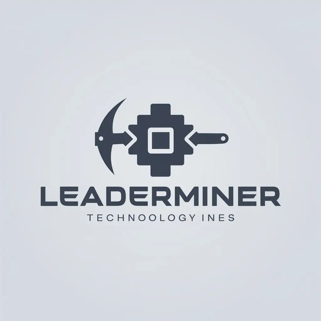 a logo design,with the text "Leaderminer", main symbol:Leaderminer, asic, mining,Moderate,be used in Technology industry,clear background