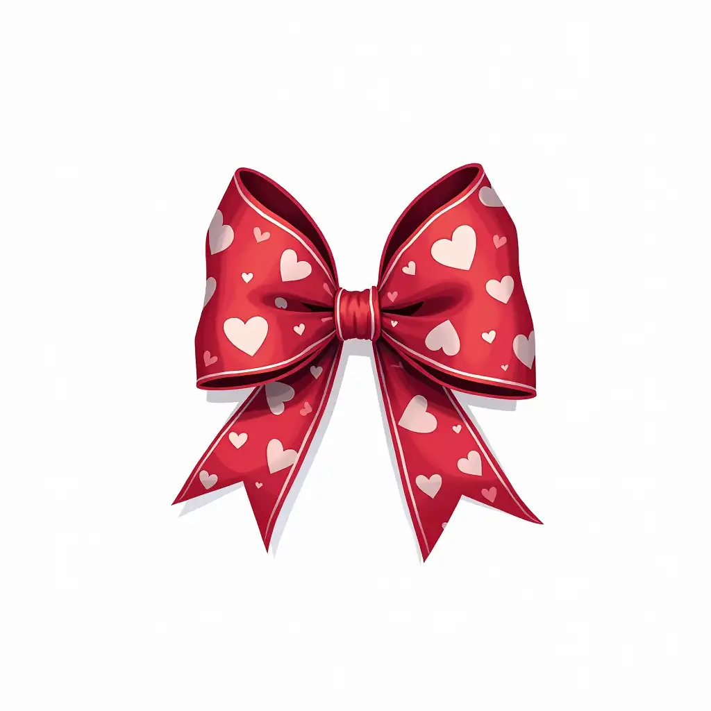 Giant Valentines DayThemed Coquette Hairbow Against White Background