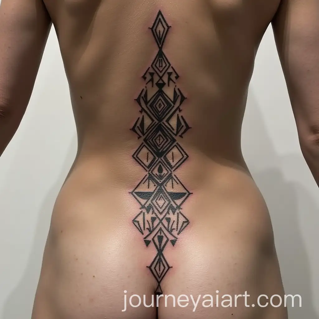 FineLine-Feminine-Spine-Geometric-Tattoo-Featuring-the-Continent-of-Africa