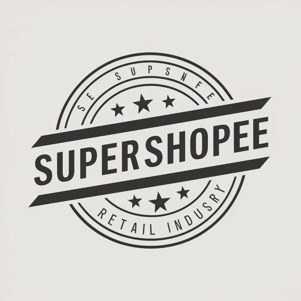 LOGO Design for SuperShopee Shopping Bag Symbol in Moderate Style with Clear Background