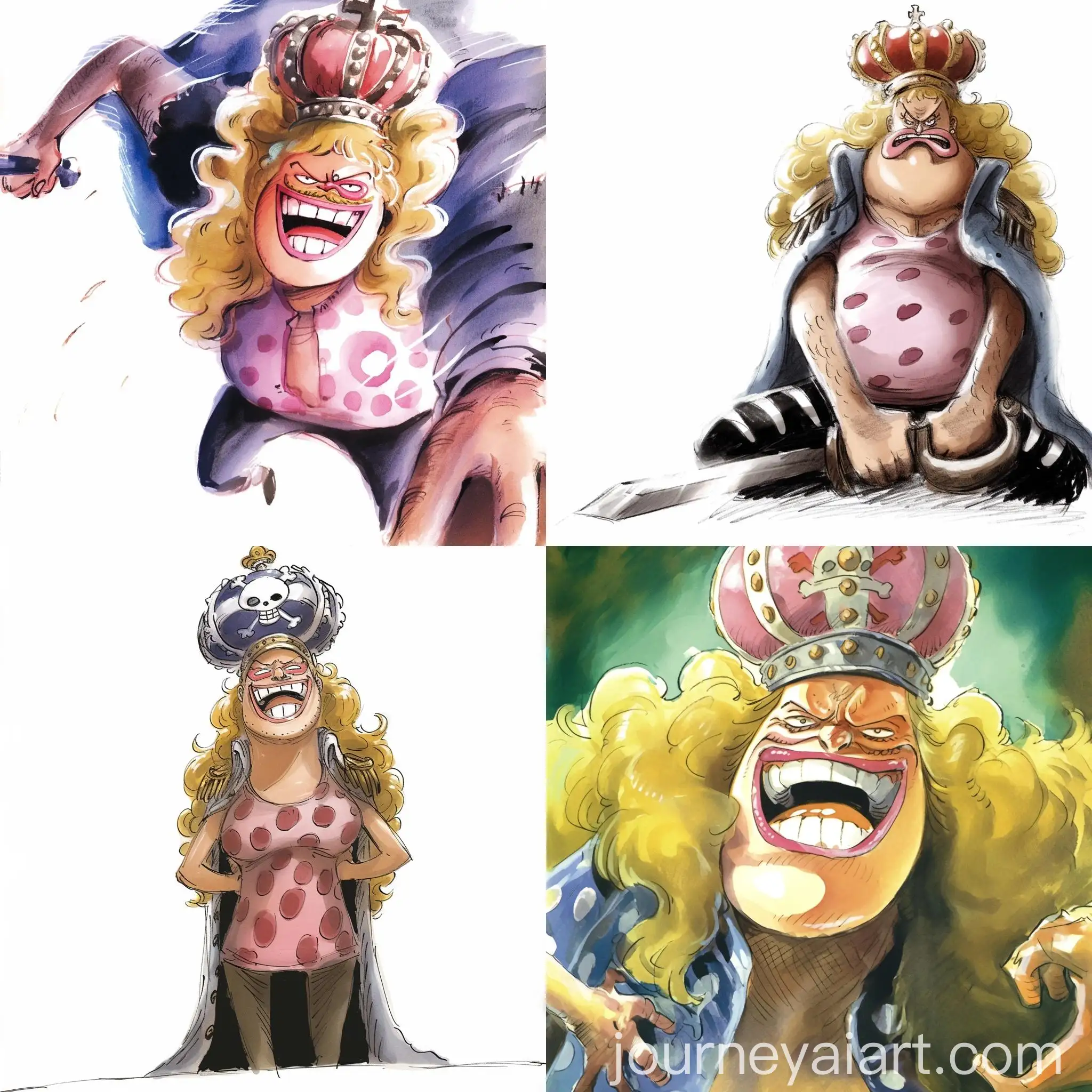 Watercolor-Manga-Pirate-Character-Inspired-by-One-Piece