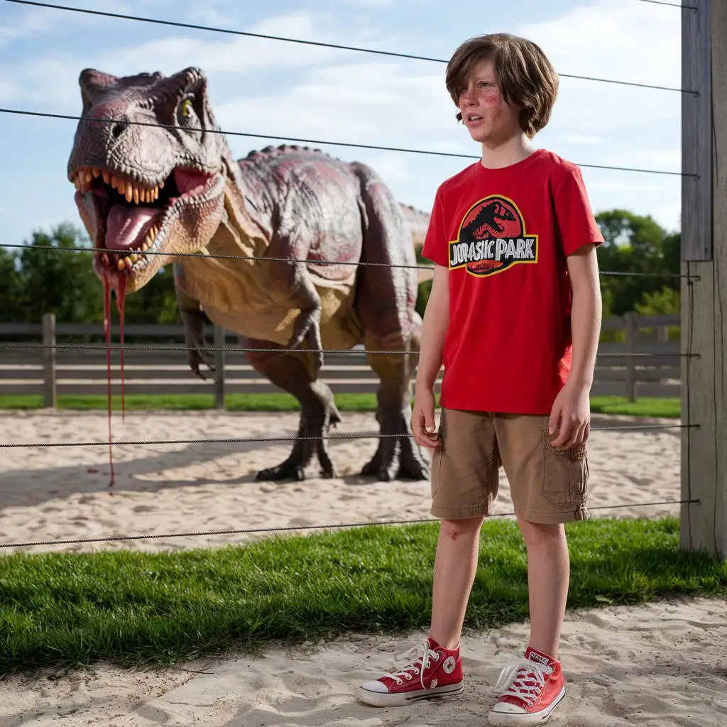 Nervous-Boy-Stands-Near-Jurassic-Park-T-Rex-Paddock