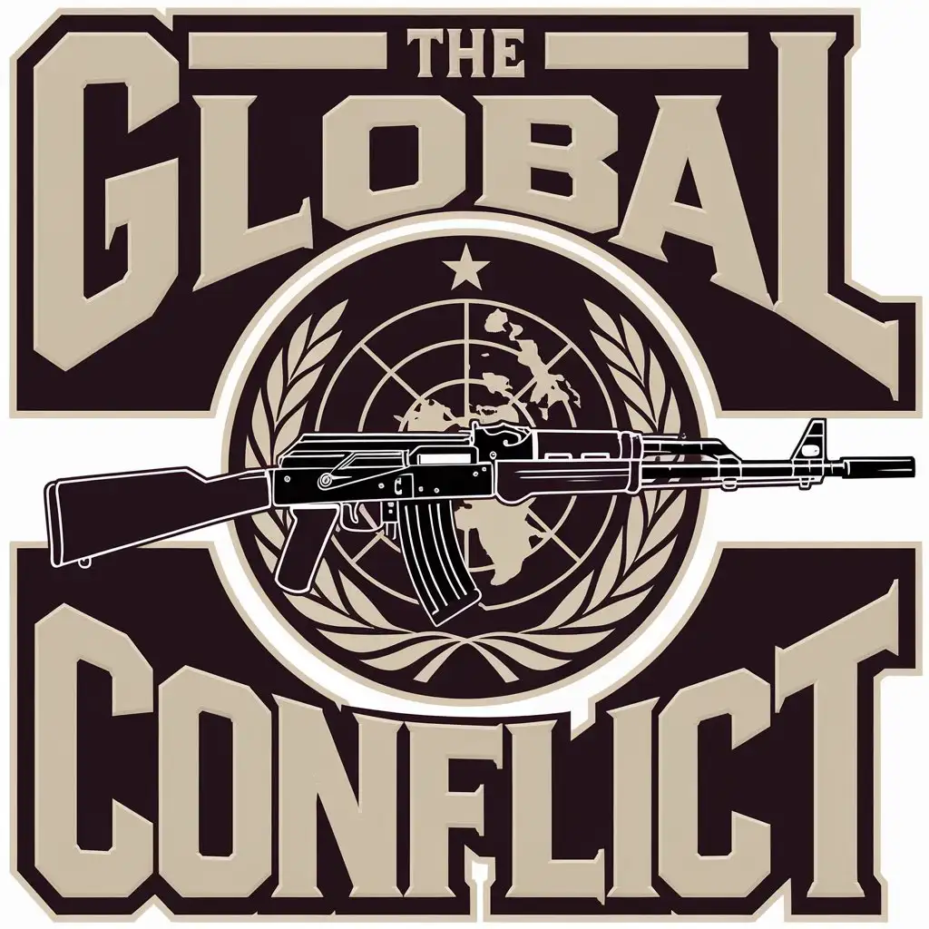 LOGO Design for The Global Conflict UN Sign AK74M Symbol with Clear Background