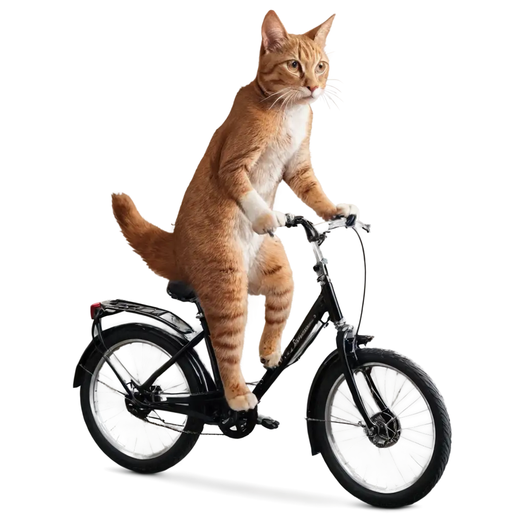 Cat driving bycycle