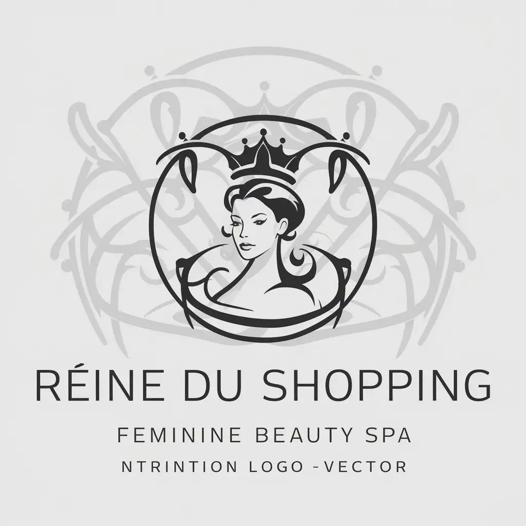 LOGO Design for Reine du Shopping Feminine Clothing Brand with Beauty Spa Industry Appeal