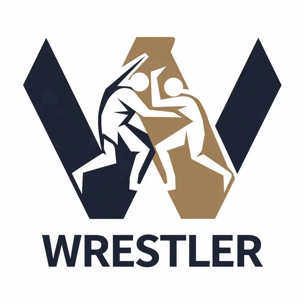 LOGO Design for Wrestler Bold Vector with Free Wrestling Symbol and Modern Clear Aesthetic