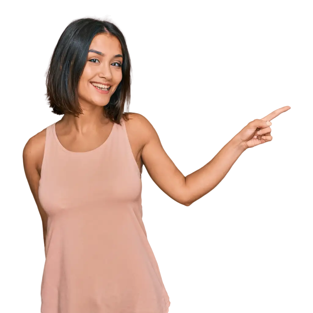 Woman-Pointing-at-Something-PNG-Image-for-Clarity-and-Detail