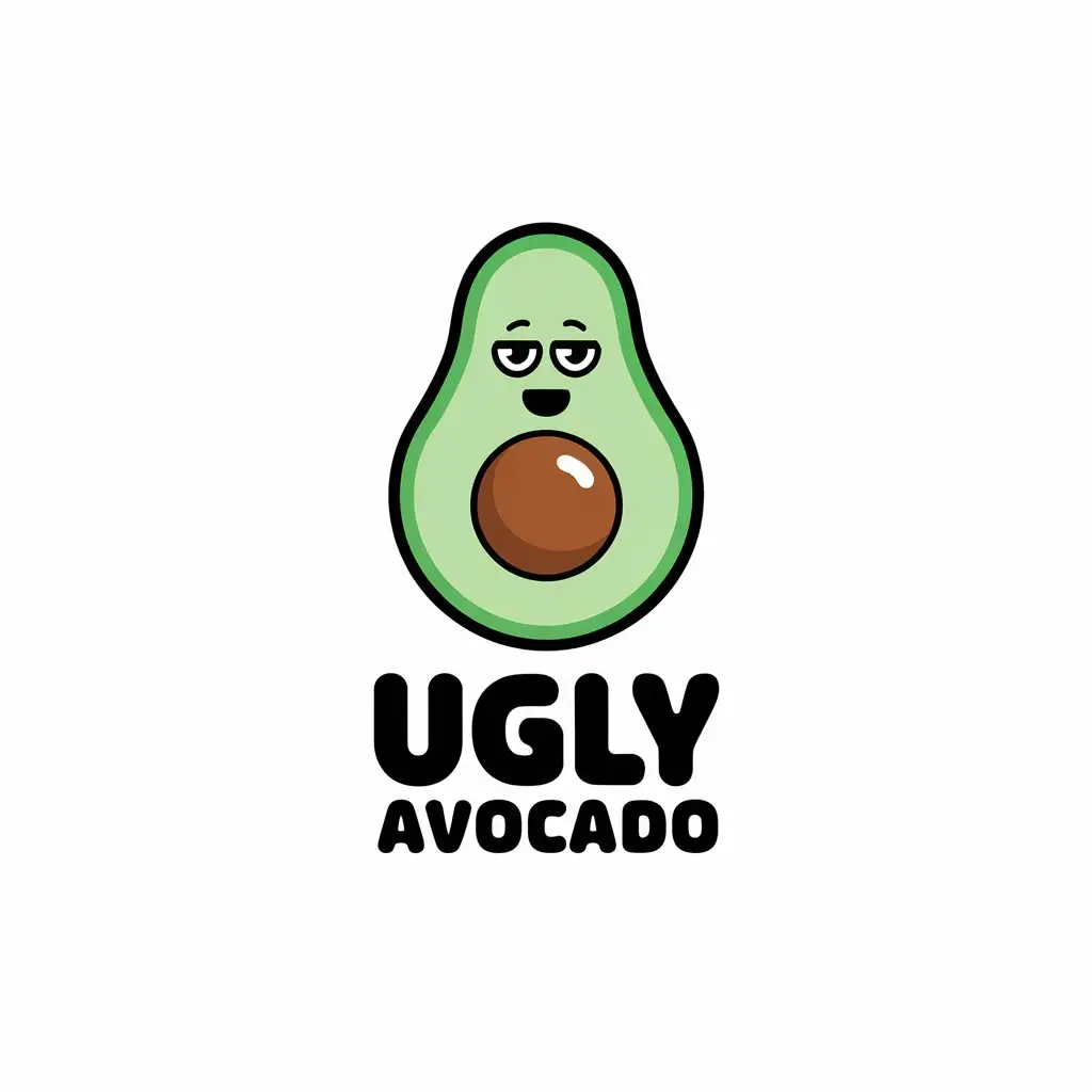 LOGO Design for Ugly Avocado Minimalistic Vector with Ugly Avocado Character for Entertainment Industry