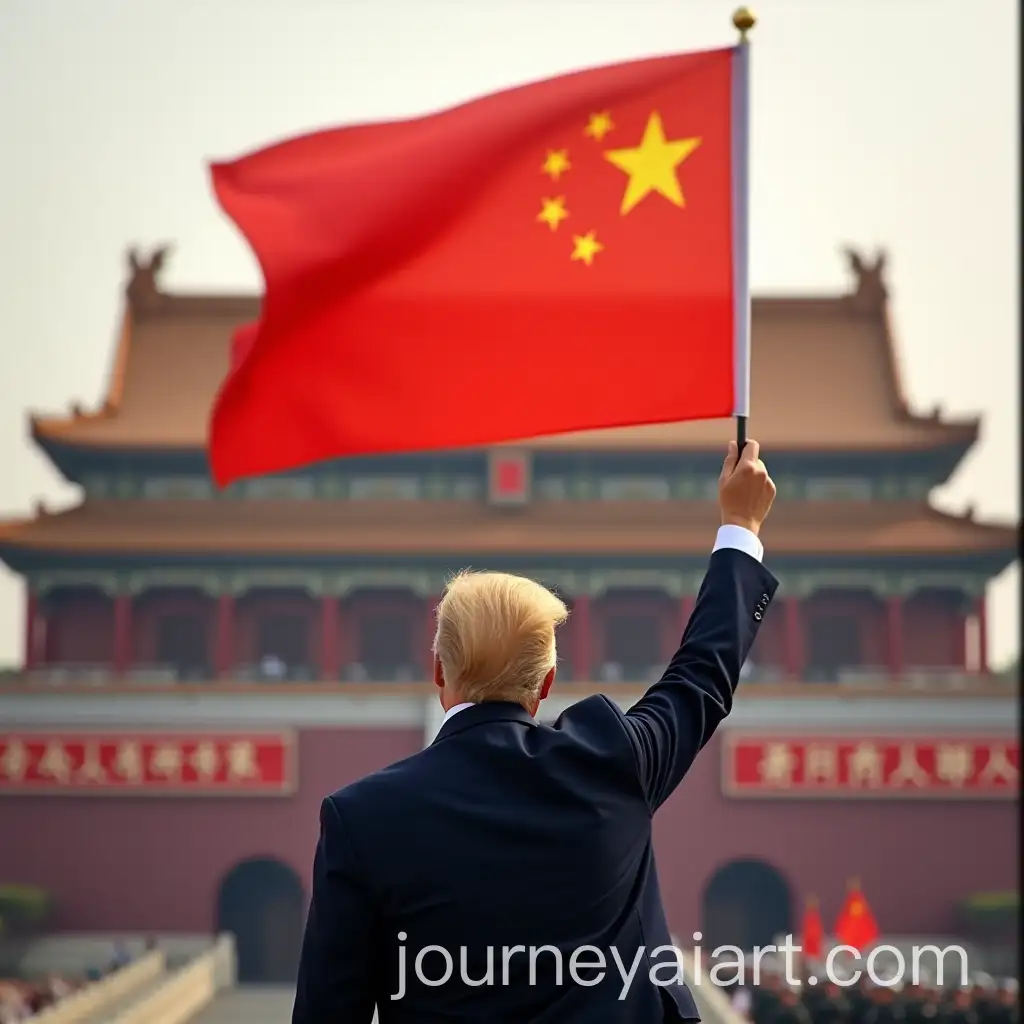 Trump-Watching-FlagRaising-Ceremony-at-Tiananmen-Square-in-Beijing-Morning
