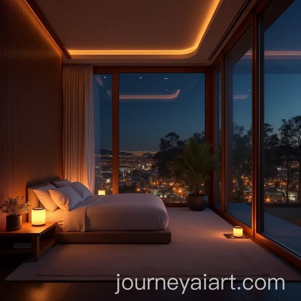 Serene-Relaxation-Room-with-a-Peaceful-Night-View