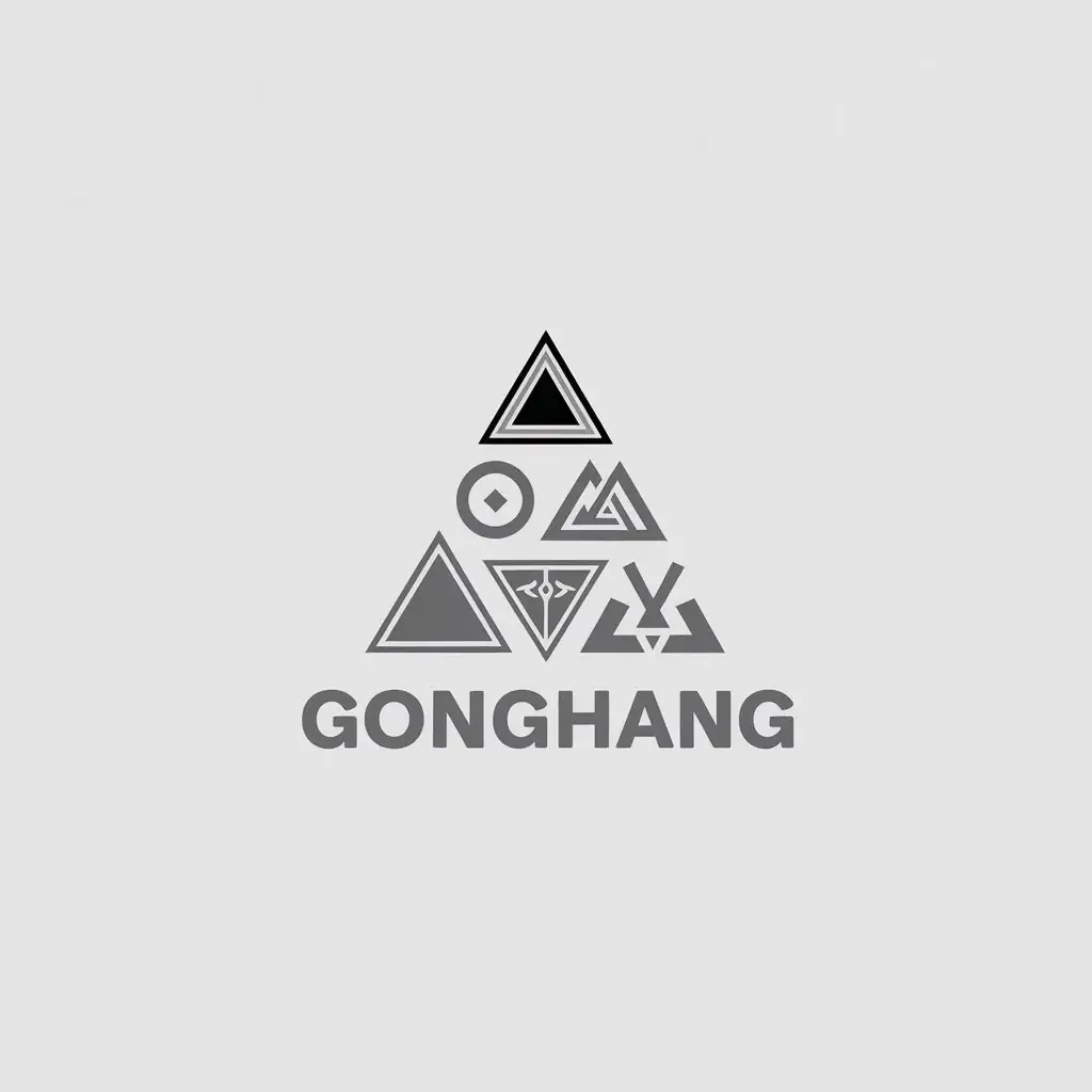 LOGO-Design-For-Gonghang-Triangle-Interconnection-Totem-in-Black-and-White-with-Color-Confrontation-Guidance