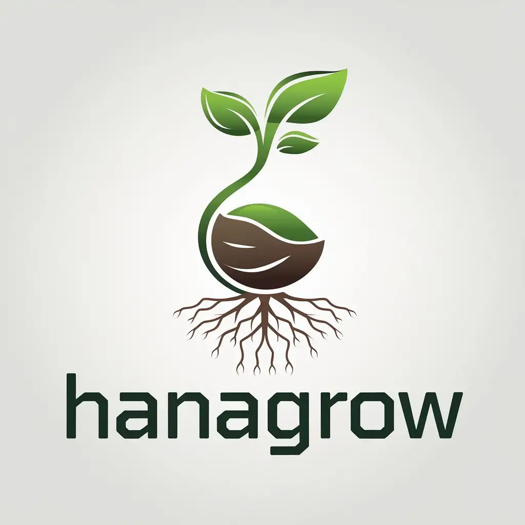 LOGO Design for Hanagrow Modern Minimalistic with Nature Elements and Friendly Colors