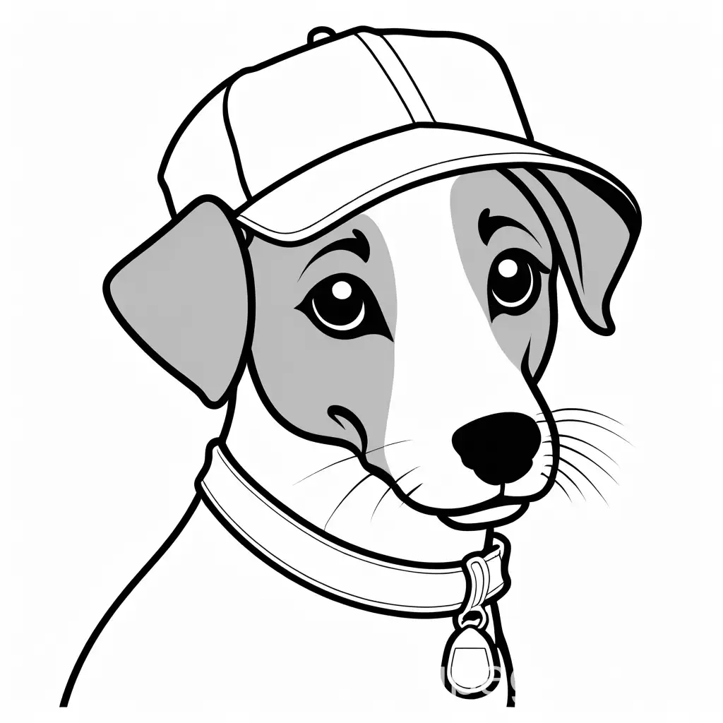 Adorable-Jack-Russell-Terrier-Wearing-a-Cap-Coloring-Page-for-Kids