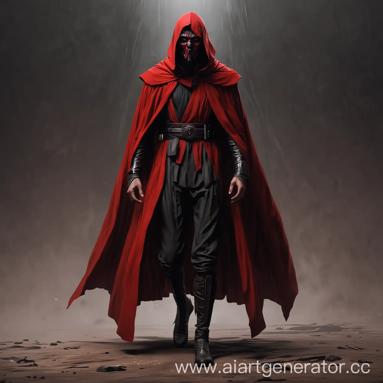 Mysterious-Tall-Sith-Figure-in-Red-Cloak-with-Mask