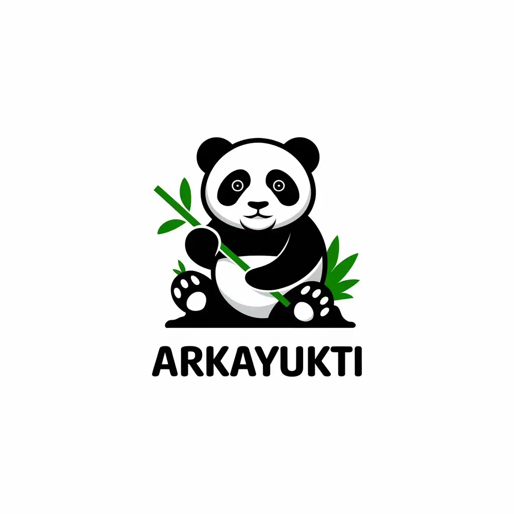 LOGO-Design-For-Arkayukti-Playful-Panda-in-Modern-Style