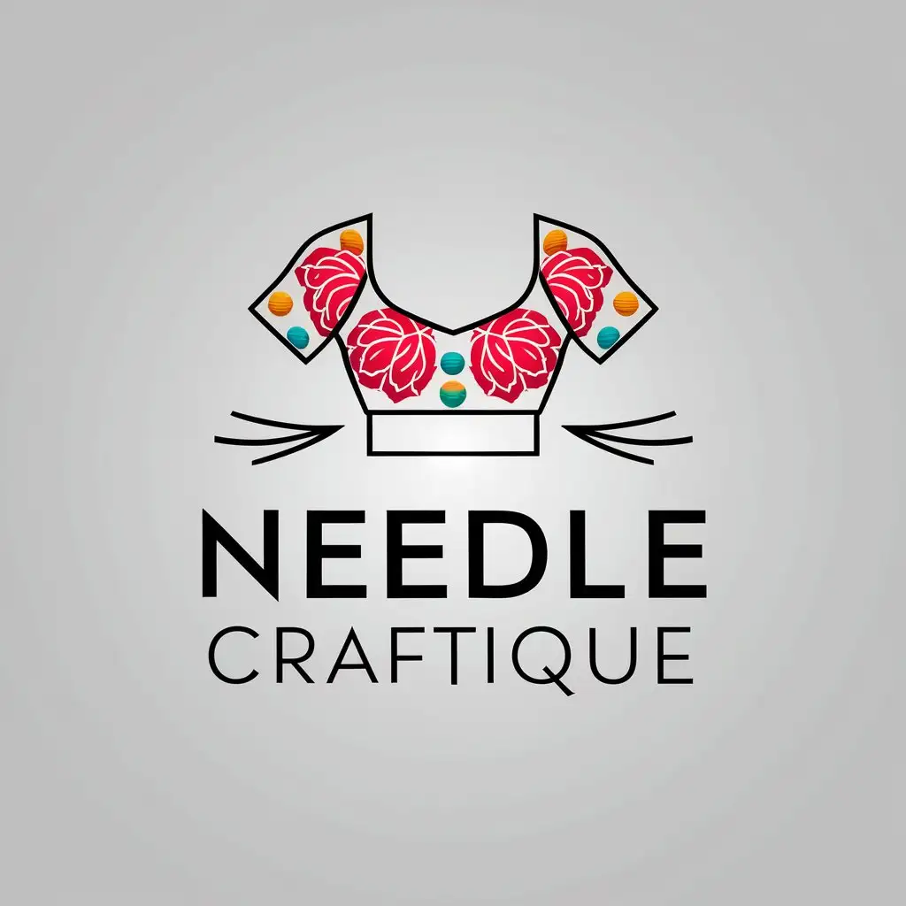 LOGO Design For Needle Craftique Embroidery and Indian Saree Blouse Inspired