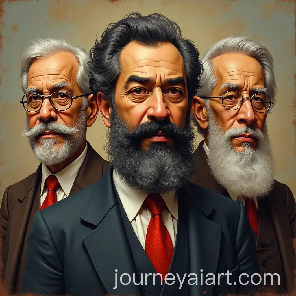 Portrait-of-Marx-Gramsci-and-Ambedkar-in-Thoughtful-Reflection