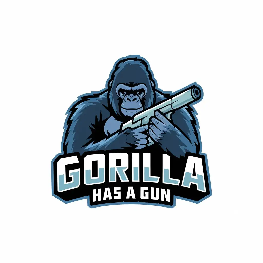 LOGO Design for Gorilla Has a Gun Vector Design with Gorilla Holding a Gun Symbol