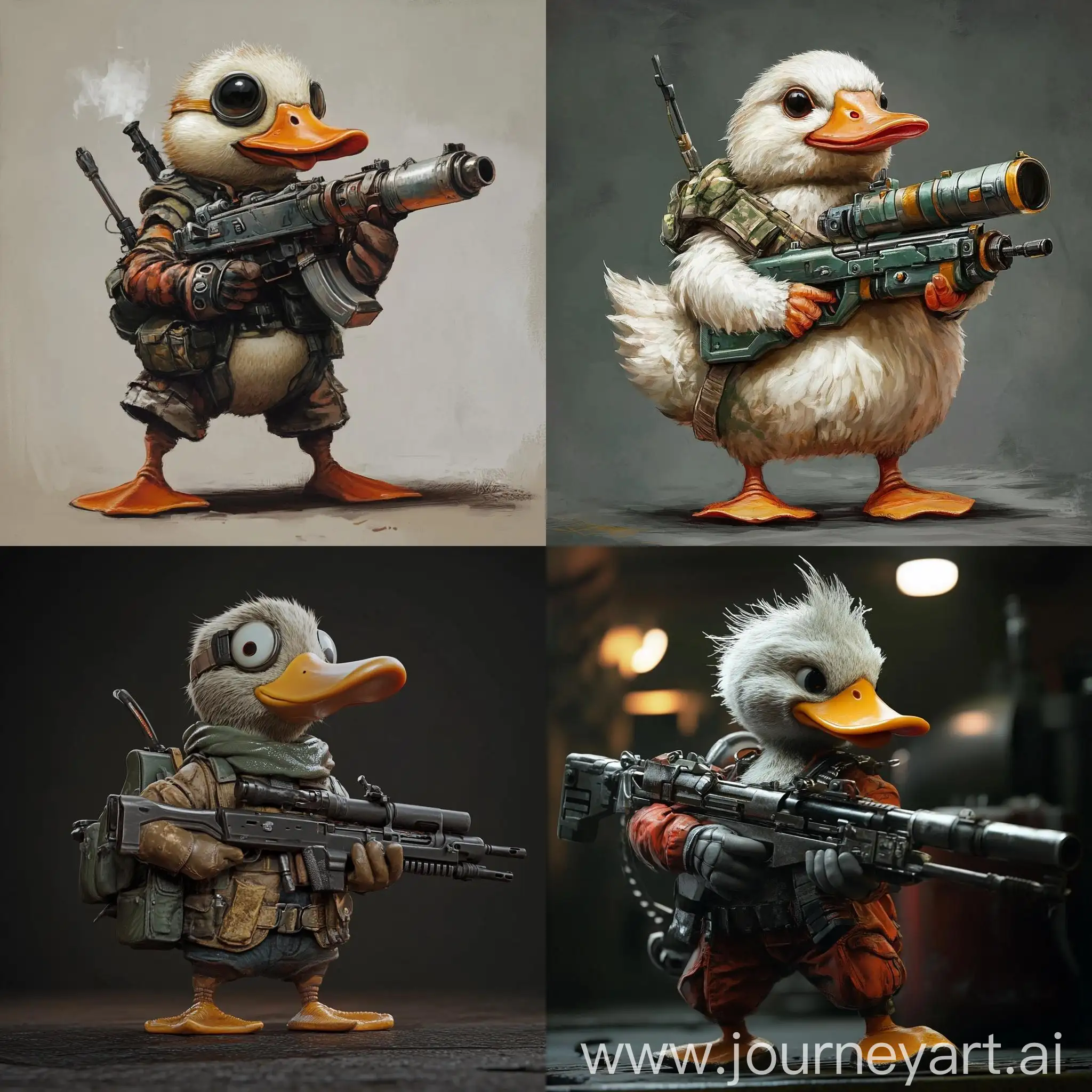 ActionPacked-Cyberpunk-Duck-Wields-Minigun