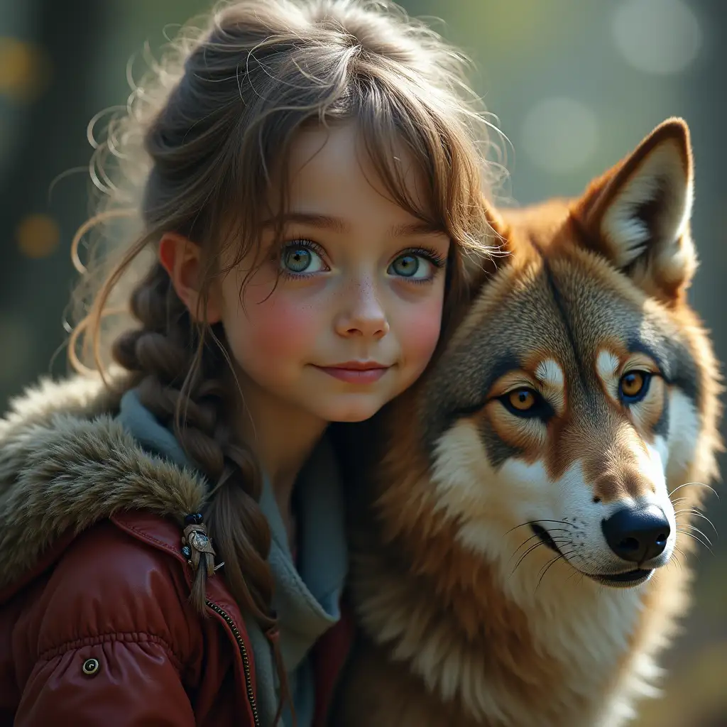 girl with wolf