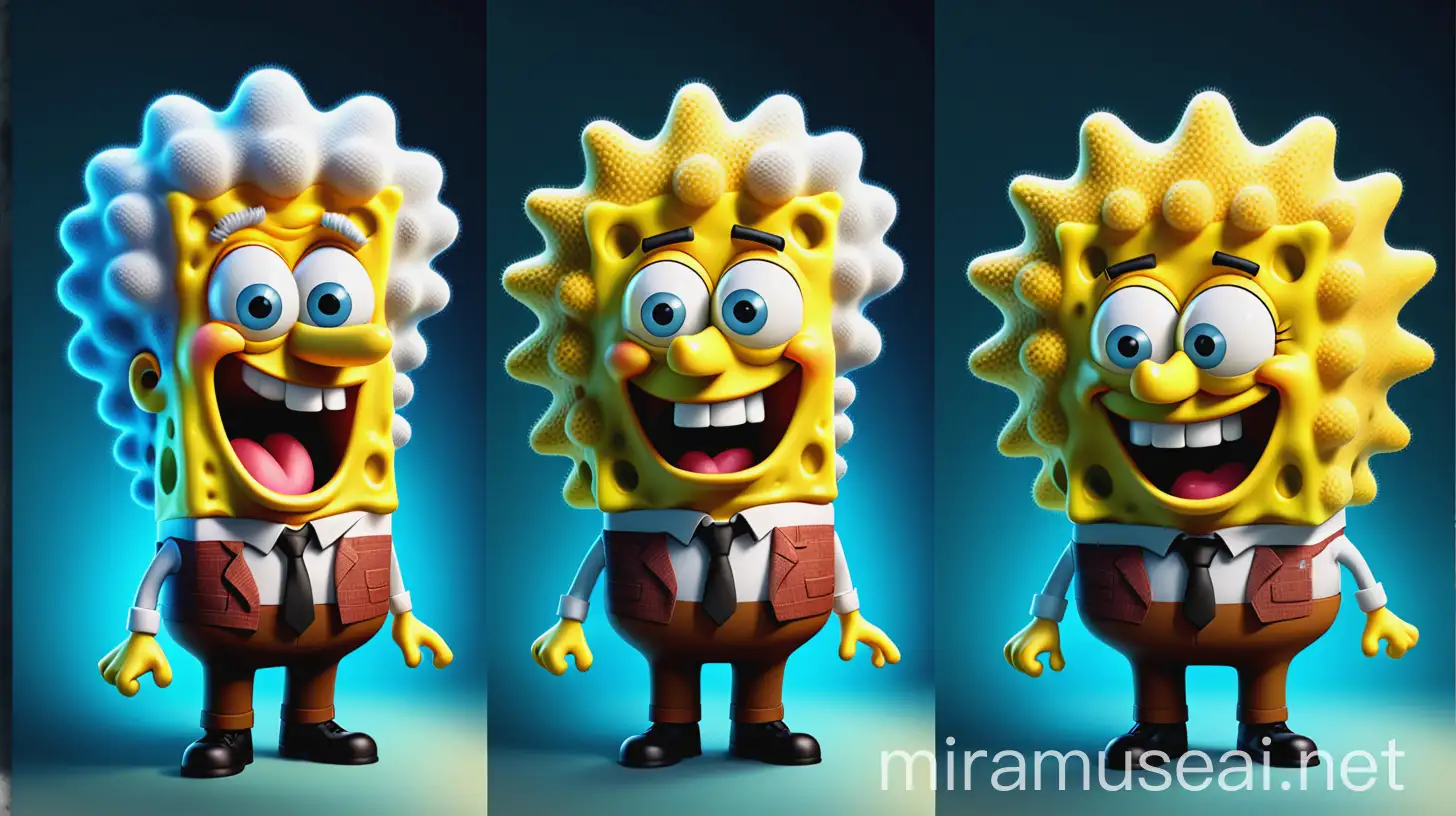 Character Fusion SpongeBob and Albert Einstein Expressions