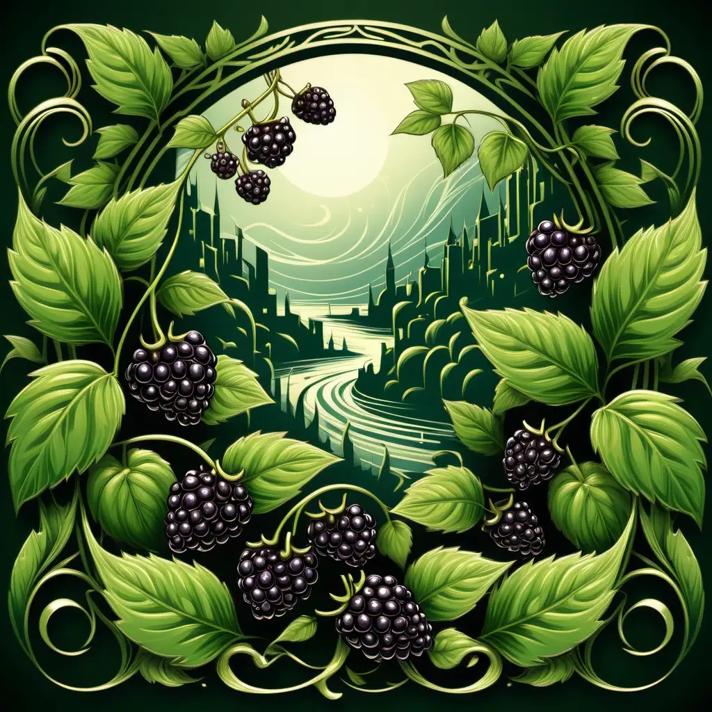 Fresh-Blackberries-with-Magical-Gothic-Art-Nouveau-Accents