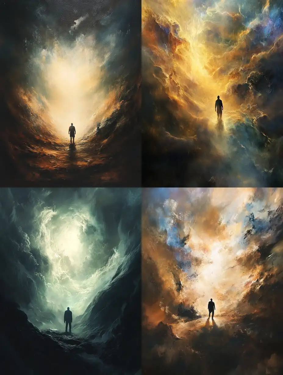 Man-Emerging-from-Shadows-in-Celestial-Light-of-Tranquility