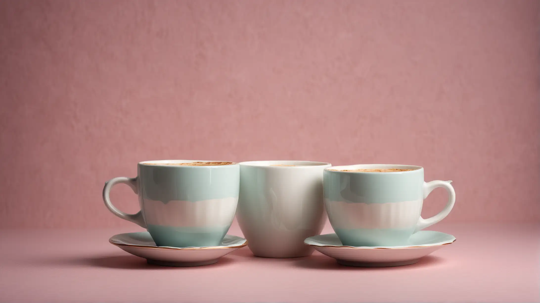 Elegant Coffee Cups with Stylish Background for Cozy Cafe Ambience