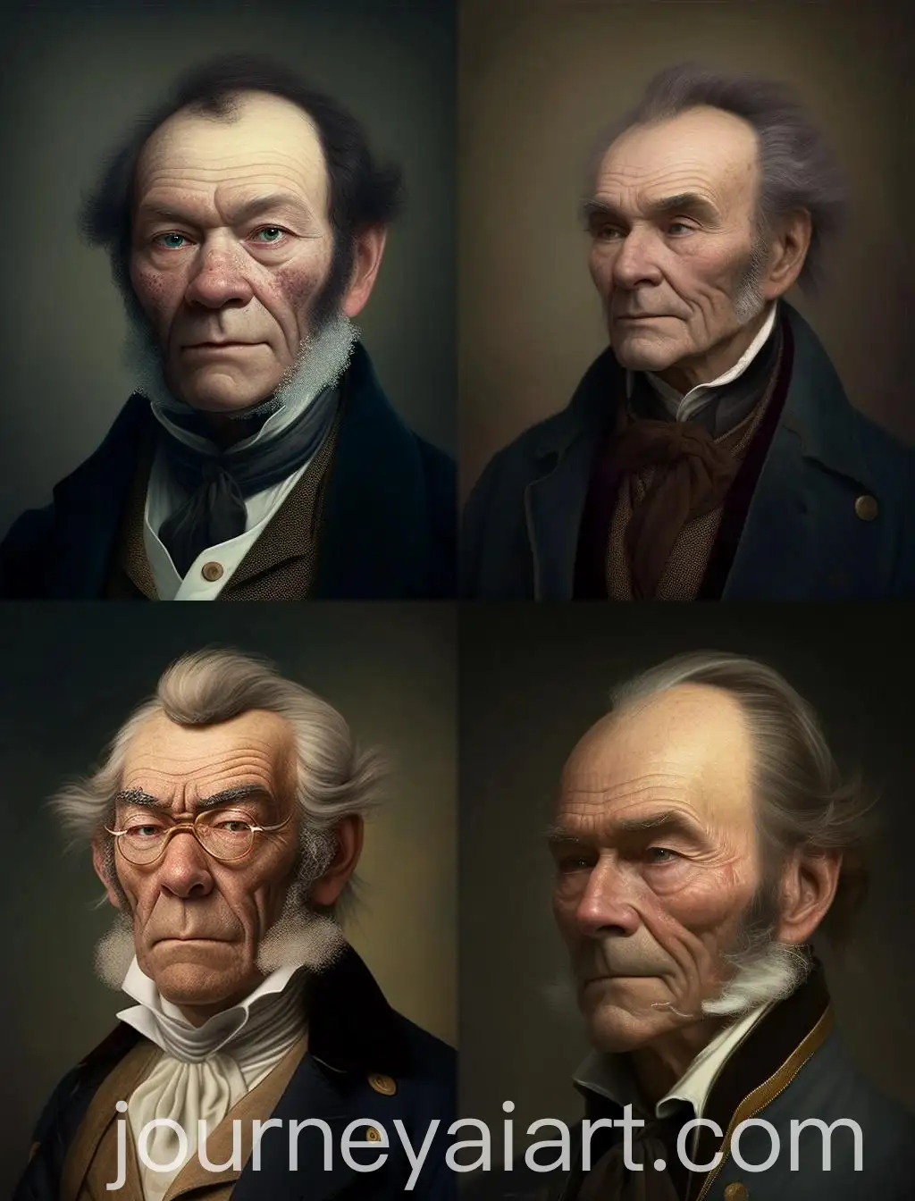 Portrait-of-an-Elderly-Man-with-Mutton-Chops-Sideburns-in-Regency-Style-1820s
