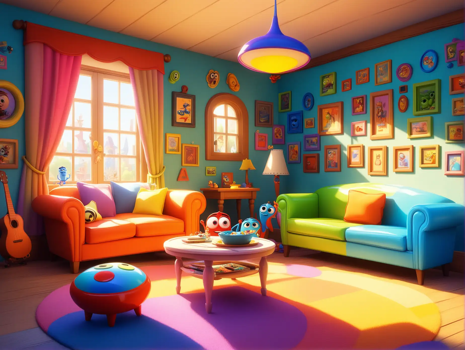 Whimsical-PixarStyle-Sitting-Room-with-Vibrant-Colors-and-Daylight