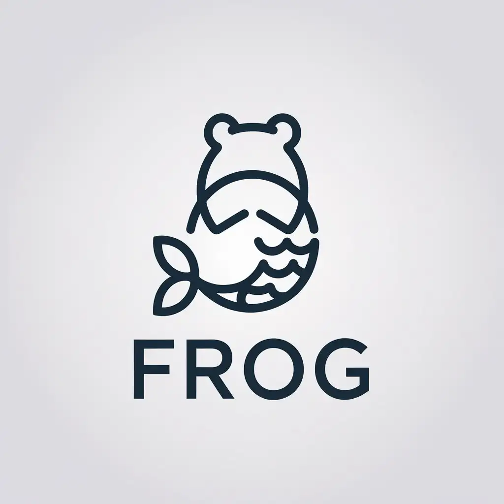 LOGO-Design-for-Frog-Minimalistic-Vector-with-Mermaid-Fish-Tail-Theme