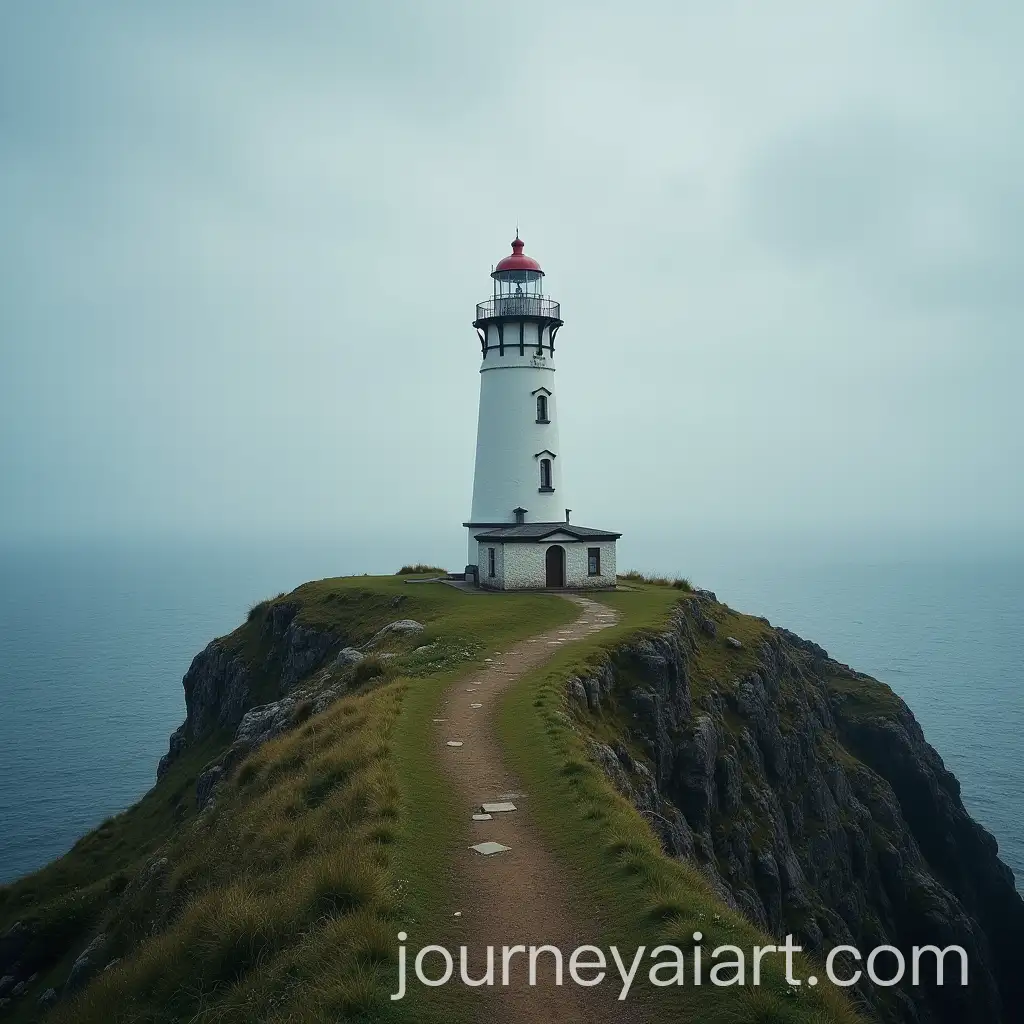 Lighthouse-on-a-Hill-at-Sunset