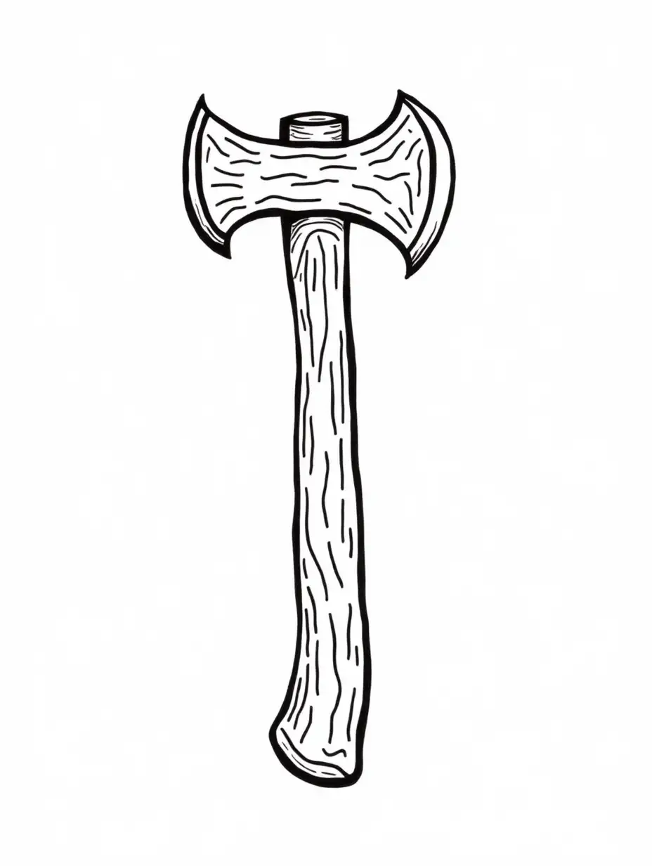 Simple-ChildSafe-Axe-Design-for-Coloring-Book