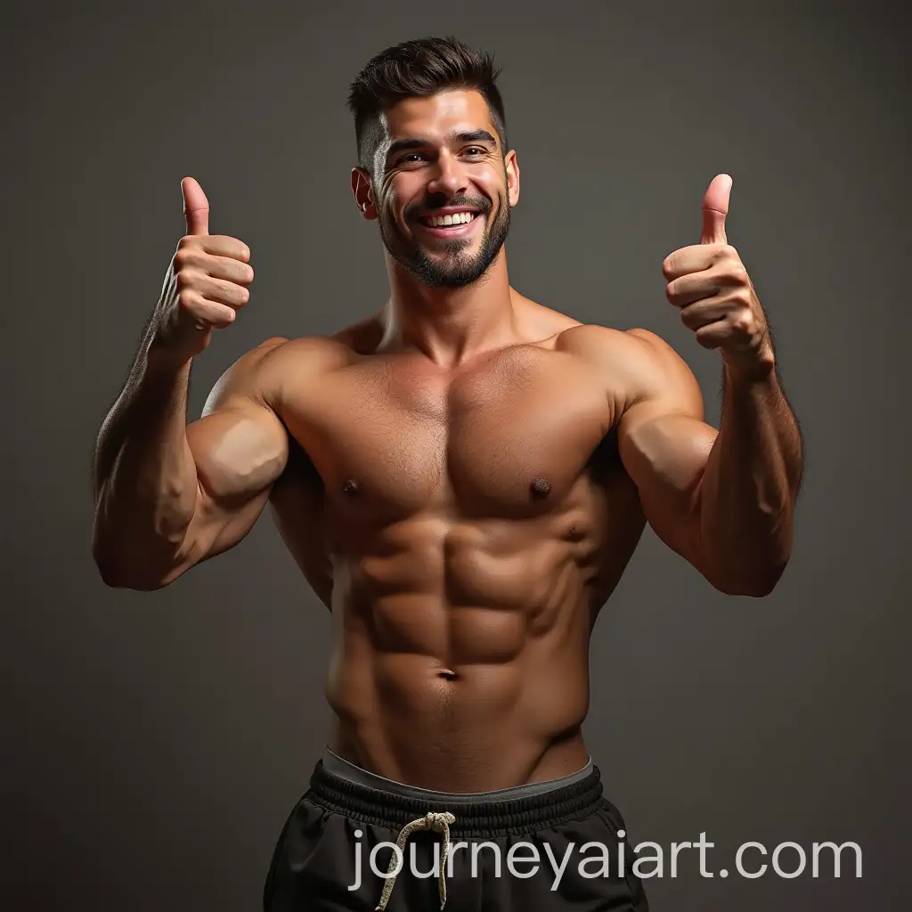 Muscular-Man-Smiling-with-Thumbs-Up-in-a-Positive-Vibe