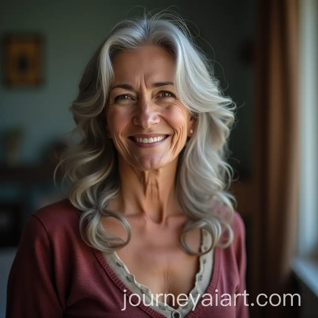 Elegant-68YearOld-Woman-with-Gray-Hair-and-a-Radiant-Smile