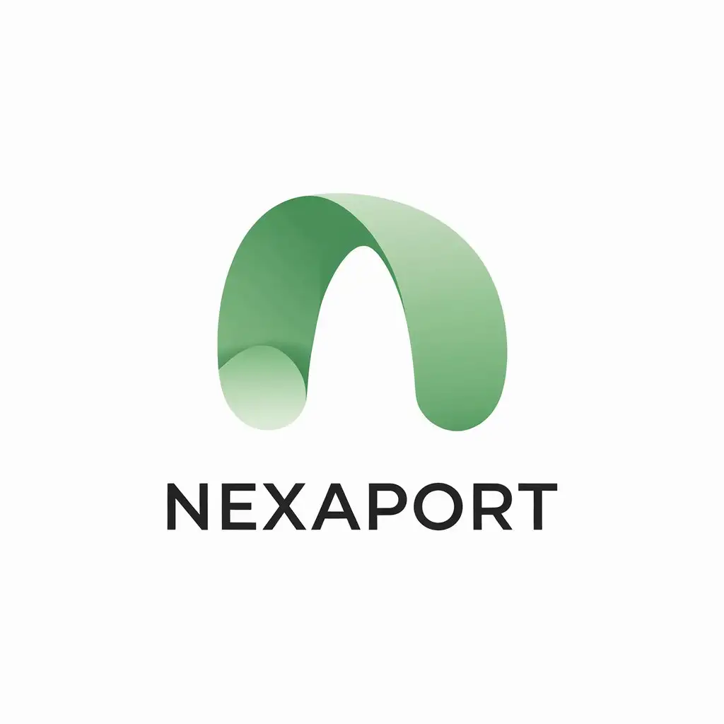 LOGO Design for Nexaport Minimalistic Arc in Green or Blue for the Internet Industry