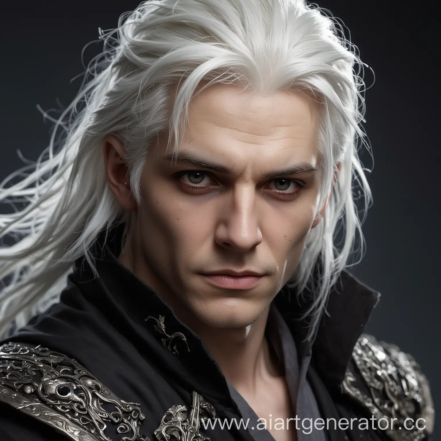 Mystical-Sorcerer-with-White-Hair-and-Black-Eyes-Standing-Tall