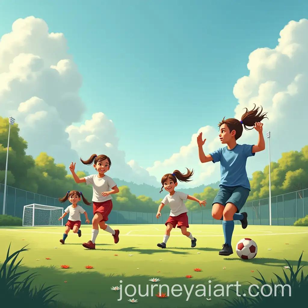 Boys-and-Girls-Playing-Sports-on-a-Field-in-Photorealism-Style