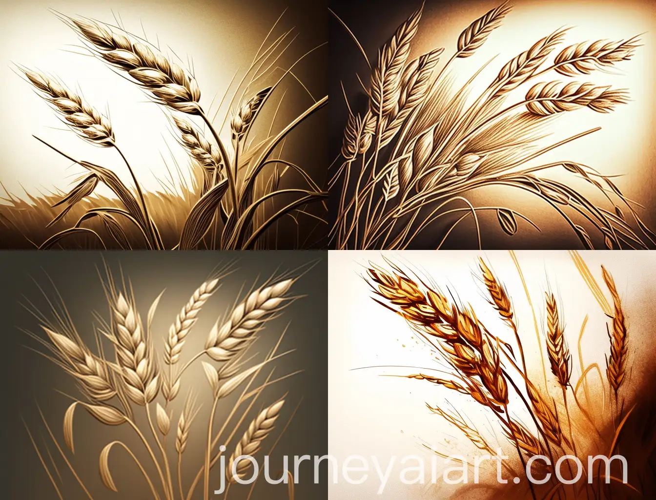 Golden-Wheat-Stalks-in-Gouache-Painting