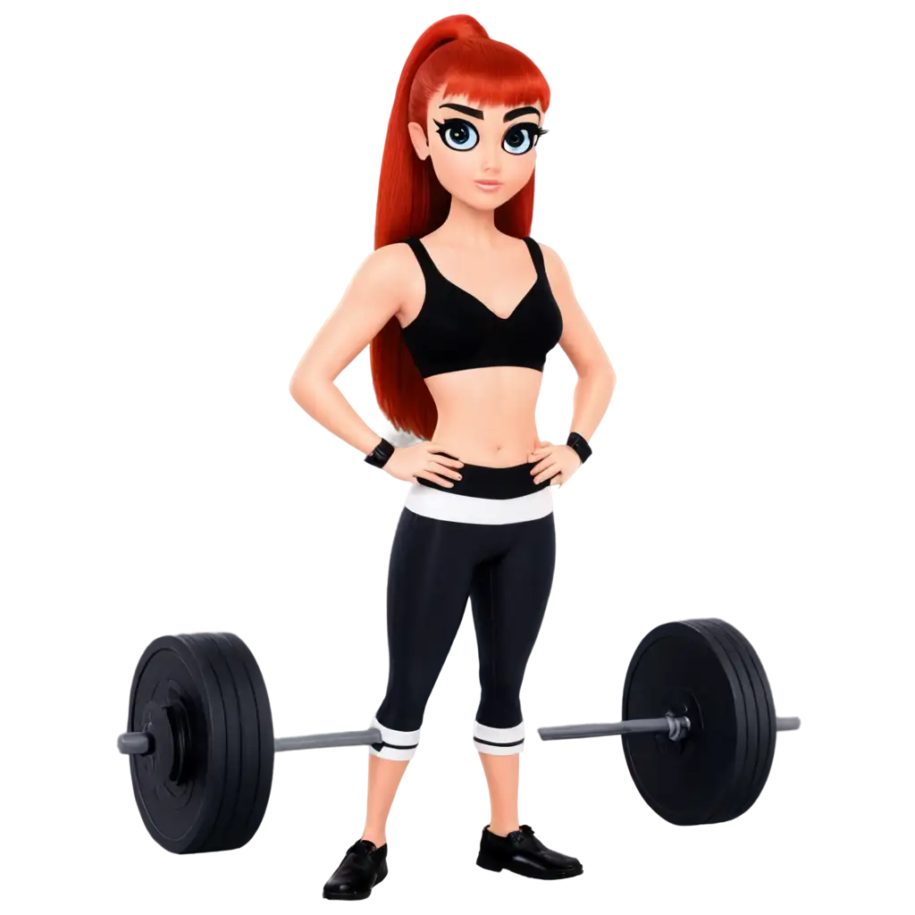 PowerPuff-with-Weights-PNG-Vibrant-Fitness-Concept-Art-for-Online-Promotion